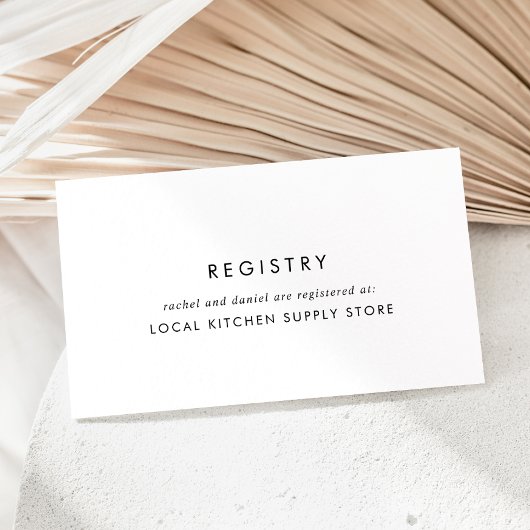 シックタイポグラフィギフトレジストリ エンクロージャーカード