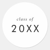 シックタイポグラフィクラス年卒業ステッカー ラウンドシール (正面)