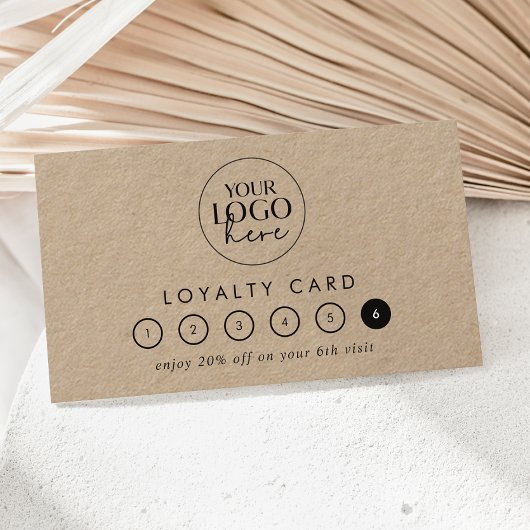 シックタイポグラフィクラフトロゴビジネス報酬6パンチ ロイヤリティカード