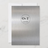 シックタイポグラフィグレーメタリックシルバー結婚ズ 招待状 (裏面)