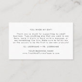 シックタイポグラフィサンキュービジネスカード 名刺 (裏面)