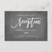 シックタイポグラフィシャルボードウェディングレセプションカード エンクロージャーカード (正面)