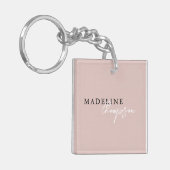 シックタイポグラフィスクリプトボホピ淡い色のックベージュガーリー キーホルダー (正面左)