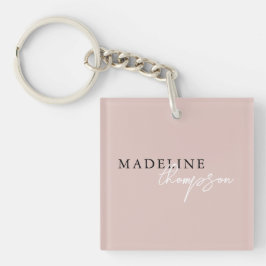 シックタイポグラフィスクリプトボホピ淡い色のックベージュガーリー キーホルダー
