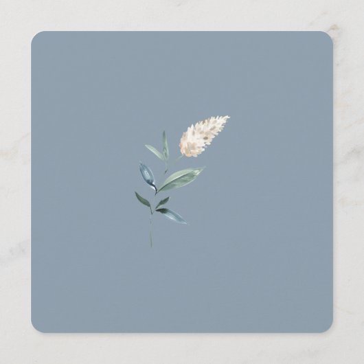 シックタイポグラフィダスティブルー結婚ズ メニュー (裏面)