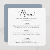 シックタイポグラフィダスティブルー結婚ズ メニュー (正面/裏面)