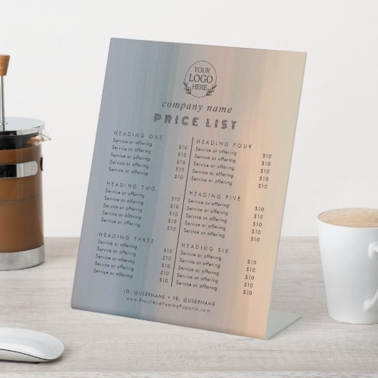 シックタイポグラフィビジネスサービスの価格表 台座サイン (インサイチュ)