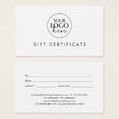 シックタイポグラフィビジネスロゴギフト券 (正面&裏面)