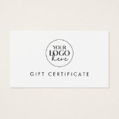 シックタイポグラフィビジネスロゴギフト券 (正面)