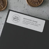 シックタイポグラフィビジネスロゴ差出人住所ラベル ラベル