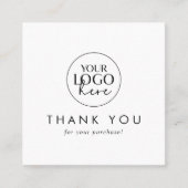 シックタイポグラフィビジネスロゴQRコードありがとう 割引カード (正面)