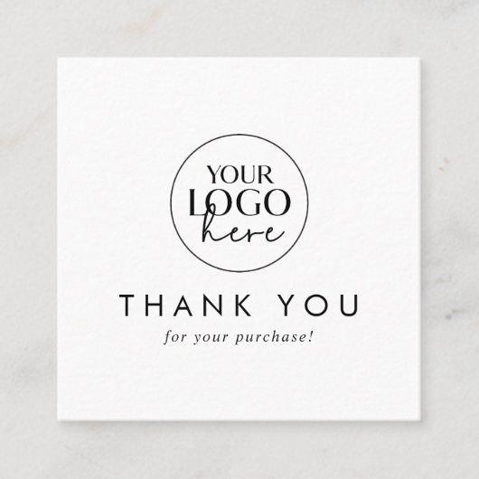 シックタイポグラフィビジネスロゴQRコードありがとう 割引カード (正面)