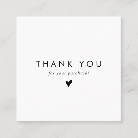 シックタイポグラフィビジネスQRコードありがとう 割引カード (正面)