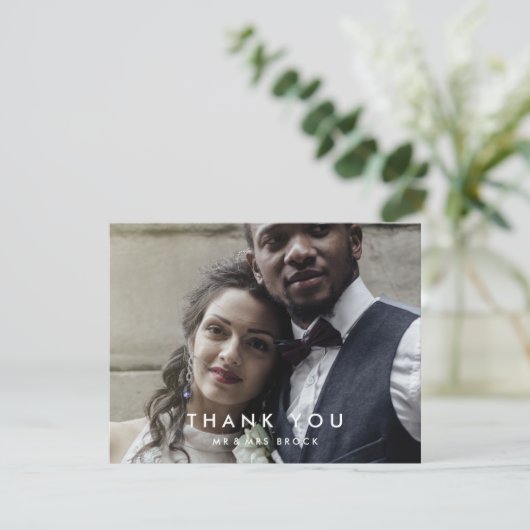 シックタイポグラフィフォトサンキューカード サンキューカード (スタンド正面)