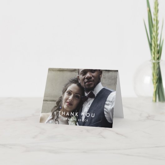 シックタイポグラフィフォトサンキューカード サンキューカード (正面)