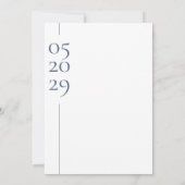 シックタイポグラフィペリウィンクルブルー結婚式招待状 招待状 (裏面)