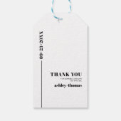 シックタイポグラフィミニマリストサンキュー結婚ズ ギフトタグ (裏面)