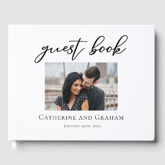 シックタイポグラフィモダンフォトミニマ結婚リスト ゲストブック (正面)