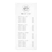 シックタイポグラフィロゴビジネス価格表 ラックカード (正面)