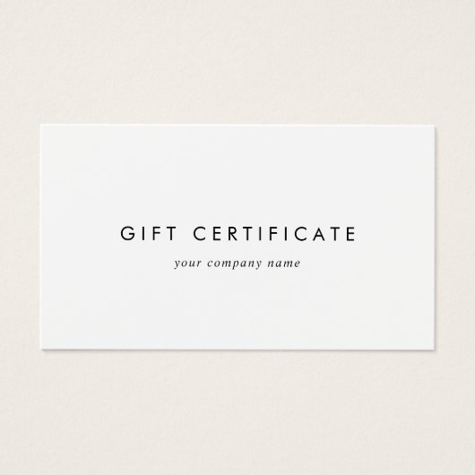 シックタイポグラフィ事業商品券 (正面)