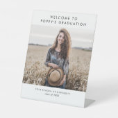 シックタイポグラフィ写真卒業パーティーへようこそ 台座サイン (正面)