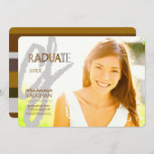 シックタイポグラフィ写真卒業 招待状 (正面/裏面)