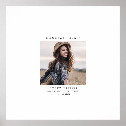 シックタイポグラフィ卒業ゲストシグネチャー ポスター (正面)