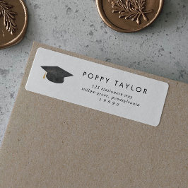 シックタイポグラフィ卒業差出人住所ラベル ラベル