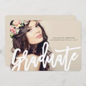 シックタイポグラフィ卒業発表 案内状 (正面/裏面)