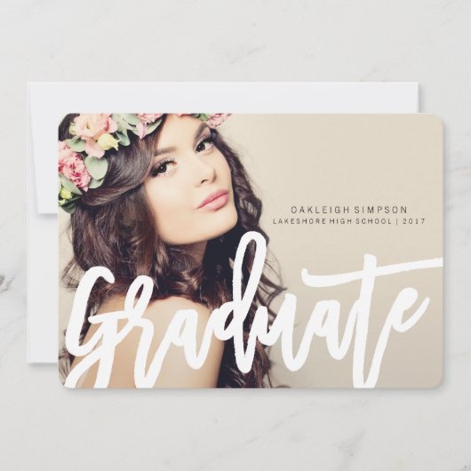 シックタイポグラフィ卒業発表 案内状 (正面)