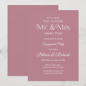 シックタイポグラフィ婚約パーティ招待状 案内状 (正面/裏面)