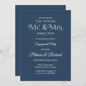 シックタイポグラフィ婚約パーティ招待状 案内状 (正面/裏面)