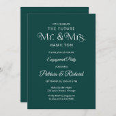 シックタイポグラフィ婚約パーティ招待状 案内状 (正面/裏面)