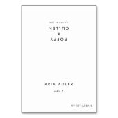 シックタイポグラフィ結婚のメニューオプション座席表 テーブルナンバー (正面)