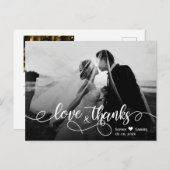 シックタイポグラフィ結婚の感謝の写真はがき ポストカード (正面/裏面)