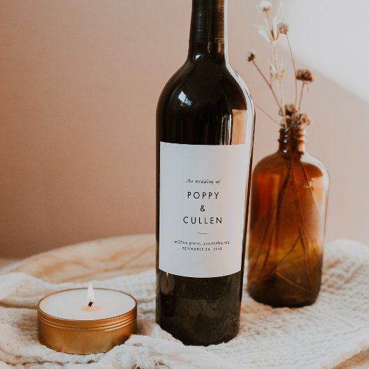 シックタイポグラフィ結婚ズ ワインラベル