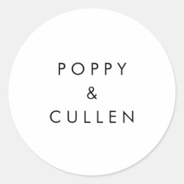 シックタイポグラフィ結婚封筒用シール ラウンドシール