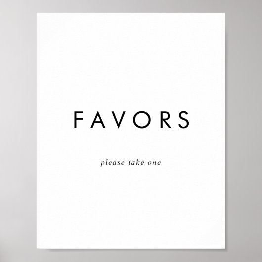 シックタイポグラフィ結婚式の引き出物標識 ポスター (正面)