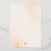 シックタイポグラフィ赤面ピンクウォーター結婚カラー 箔招待状 (裏面)