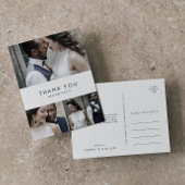 シックタイポグラフィ3フォトコラージュありがとうはがき ポストカード