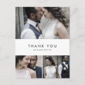 シックタイポグラフィ3フォトコラージュありがとうはがき ポストカード (正面)