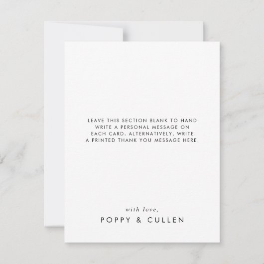 シックタイポグラフィ3フォトコラージュサンキューカード サンキューカード (裏面)