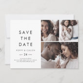 シックタイポグラフィ3フォトコラージュ セーブザデート (正面)