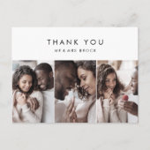 シックタイポグラフィ3写真テンプレートサンキューユー ポストカード (正面)