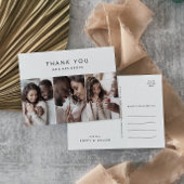 シックタイポグラフィ3写真テンプレートサンキューユー ポストカード