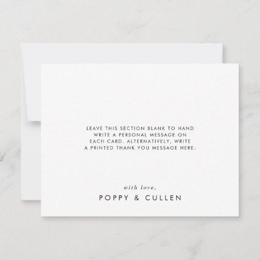 シックタイポグラフィ4写真テンプレートサンキューカード サンキューカード (裏面)