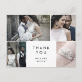 シックタイポグラフィ4写真テンプレートサンキュー ポストカード (正面)