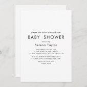 シックタイポグラフィ | ベビーシャワー招待状 招待状 (正面/裏面)