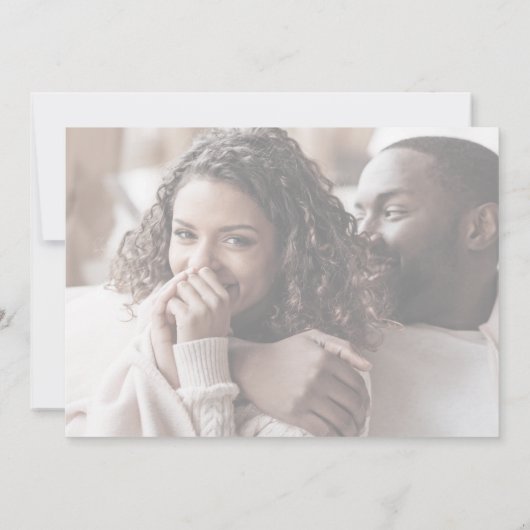 シックタイポグラフィ |写真の横結婚線 招待状 (裏面)