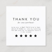 シックタイポグラフィQRコー離れドAレビュー スクエア名刺 (正面)